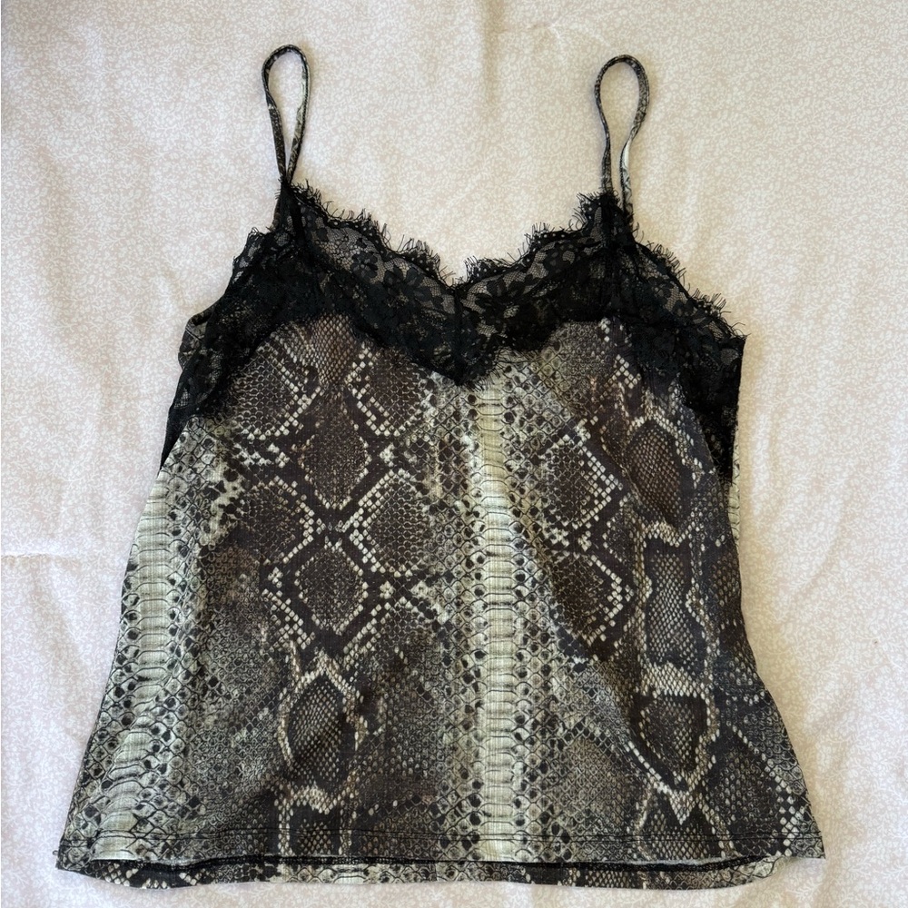 Zara Black and Gray Patterned Top